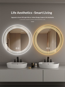 <span class=keywords><strong>Espejo</strong></span> de Baño Redondo con Antivaho, de Pared, Estilo Europeo Inteligente con <span class=keywords><strong>LED</strong></span> - Product Image 3