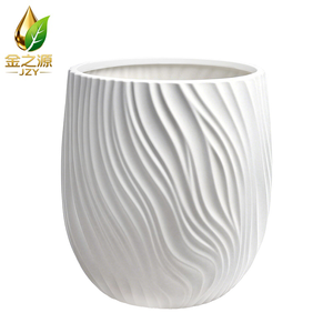 Pot de fleurs en résine à effet d'ondulation d'eau, design simple et créatif, <span class=keywords><strong>grand</strong></span> diamètre, pour plantes vertes, idéal pour Plante du paradis et Arbre de la fortune - Product Image 1