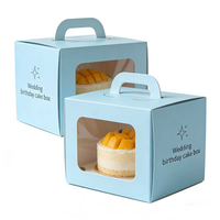 Boîte d'emballage alimentaire personnalisée pour pâtissier, qualité alimentaire, fabricant source, boîte d'emballage en carton personnalisée pour desserts avec poignée