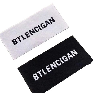 Custom Designer Brand Name Fabric <strong>Maker</strong> Printed Woven <strong>Labels</strong> Silicon Print Glitter Baby <strong>Clothes</strong> Backing Iron Private <strong>Label</strong> - Product Image 1