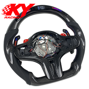 พวงมาลัยคาร์บอนไฟเบอร์แบบกำหนดเองสำหรับ BMW M2 M3 M4 G15 G16 G20 G21 G22 G26 G30 G34 G42 G80 พร้อมไฟ LED แสดงรอบเครื่องยนต์และแป้นเปลี่ยนเกียร์แบบ LED - Product Image 3