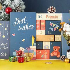 OEM custom design Christmas advent calendar gift packaging box for 12/24 days gift Christmas gift packaging box