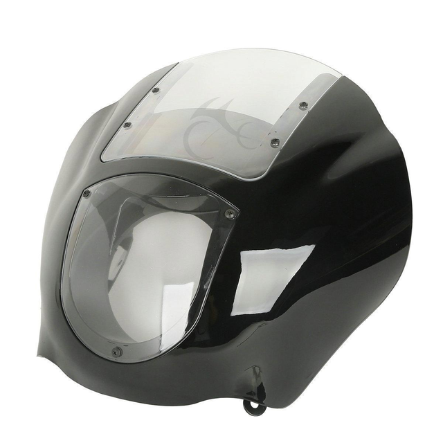 Quarter Fairing Black Clear Visor Windshield for Sportster 1988-later Xl 1986-1994 Fxr 1995-2005 Dyna Fxd Stainless Steel