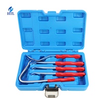 HTL – Kit de 5 outils de démontage de garnitures automobiles, en alliage d'aluminium et acier au carbone, poignées souples, robustes, finition miroir