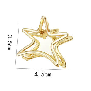 <span class=keywords><strong>Pinces</strong></span> à cheveux en métal filigrane Star 4.5CM pour tenir les queues de cheval <span class=keywords><strong>pinces</strong></span> à cheveux en alliage de Zinc Barrettes Clips - Product Image 2