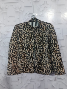Leopard Print <b>Quilted</b> Velvet O-Neck Short <b>Jacket</b> Bold Animal <b>Pattern</b> Eco-Friendly Breathable Fashion Outerwear Modern - Product Image 5