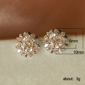 Orecchini a Perno a Forma di Girasole per Donne, Brillanti Orecchini a Fiore, Gioielli di Moda per Uso Quotidiano - Product Image 5