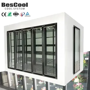 Walk-In Retail Supermarket Cold Storage Display Cold Room 120/150mm Panel Thickness with Display Shelf