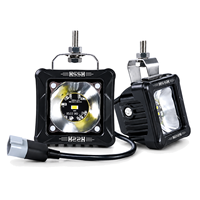 HSSH Phare de travail LED RGB 30W 2 pouces avec interrupteur filaire, faisceau spot, pour conduite tout-terrain, ATV, UTV, moto