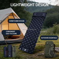 Matelas de couchage autogonflant ultraléger avec pompe à pied, matelas pneumatique pliable portable pour le camping, la randonnée et la tente