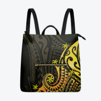 Sac à dos en PU décontracté et tendance, motif tribal polynésien Elei, personnalisable, polyvalent, élégant et pratique, matériaux imperméables