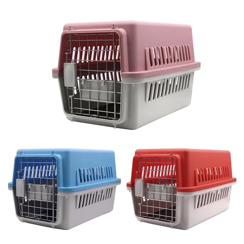 Factory Portable Airline Approved Wire Door Plastic pet carriers & travel products Cat Dog Travel Carrier Cage Crate Kennel