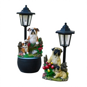 Lámpara Solar de Resina con Forma de Perro para Jardín, Estatua de Animal Pintada a Mano, Decoración para Exteriores, Adorno para Patio, Regalo de Inauguración de Casa - Product Image 4