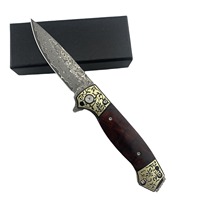 Outdoor Camping Vouwmes Hout Handvat Rvs Mes Gekarteld Rand Industriële Kwaliteit Hoge Hardheid Survival Fruit