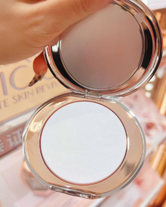 Polvo compacto de marca de lujo, pequeño, plateado, polvo fijador, polvo hidratante, control de grasa de larga duración, maquillaje de retoque. - Product Image 3