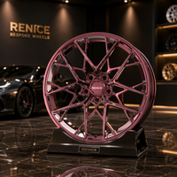Nouvelles jantes en alliage d'aluminium rouge de 16, 17, 18, 19 pouces, multi-PDC, 5 branches, maille, pour tuning de voitures particulières, vente en gros