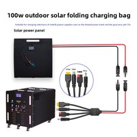 Panneau solaire portable pliable 100W 90CM pour recharge d'urgence en extérieur