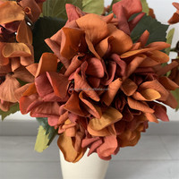 B-1396 Arrangements floraux de haute qualité pour la décoration de table à la maison, Hortensia à bord roulé, toucher réel, pour la Saint-Valentin et Thanksgiving