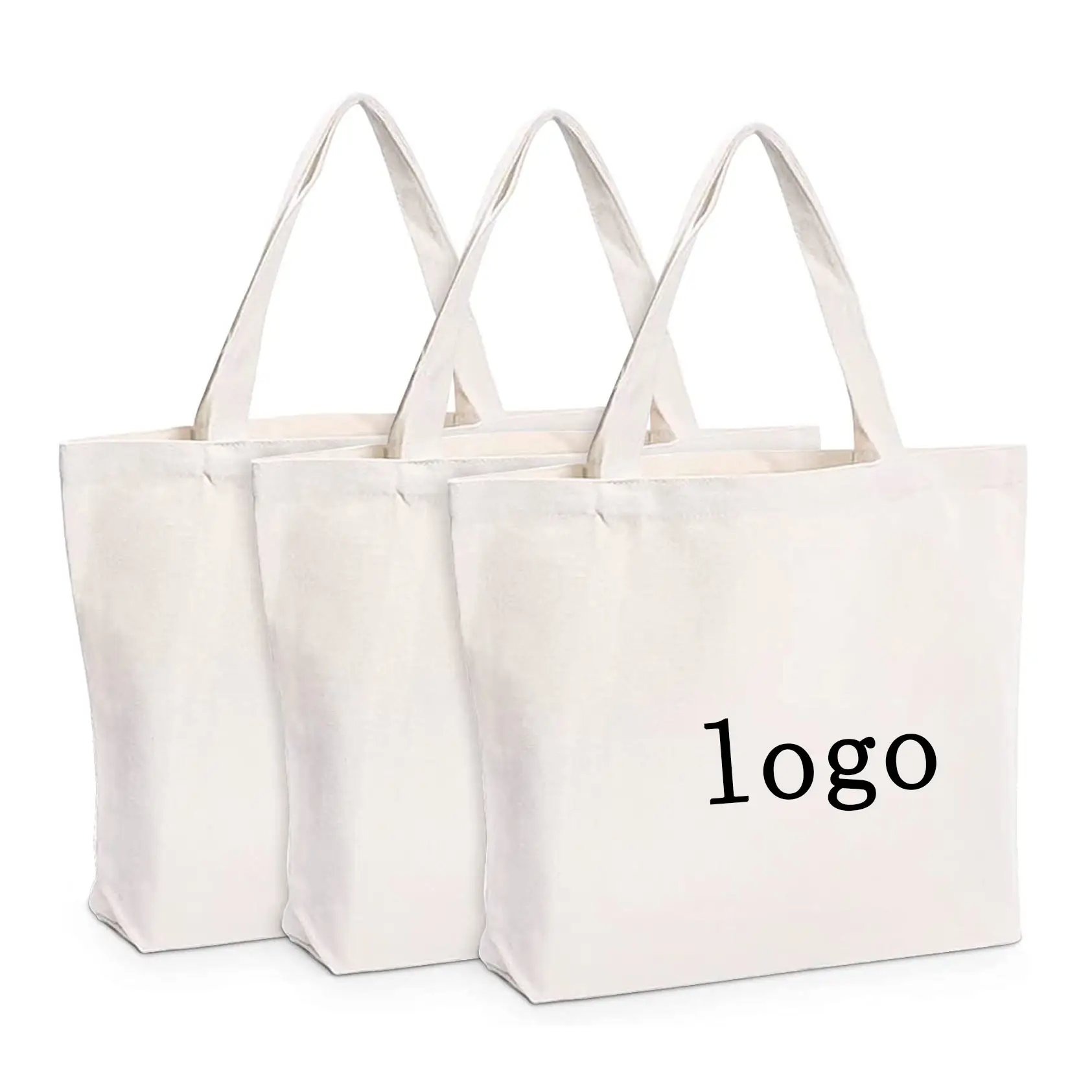 Wholesale custom logo cheap grocery advertising giveaways tote reusable cotton shopping tote bag