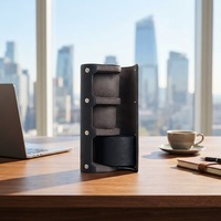 Étui de voyage portable en cuir pour 3 montres, personnalisable avec logo, boîte de rangement pour montres-bracelets, idéal pour l'extérieur et l'intérieur