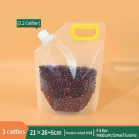 Sac de conservation alimentaire réutilisable transparent avec bec verseur et fermeture éclair anti-parasites pour riz, céréales, haricots et grains en cuisine