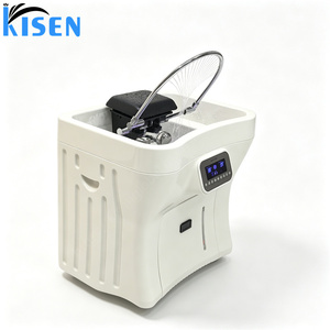 Kisen Professional Hair Wash Sink Shampoo Basin Movable Head Spa Bowl Adjustable with tank Heater Handle for Beauty Salon Use - Product Image 3