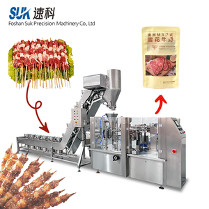 Machine à emballer <span class=keywords><strong>de</strong></span> remplissage entièrement automatique <span class=keywords><strong>de</strong></span> viande congelée avec pochette debout pour brochettes <span class=keywords><strong>de</strong></span> poulet Satay (papier/plastique) - Product Image 1