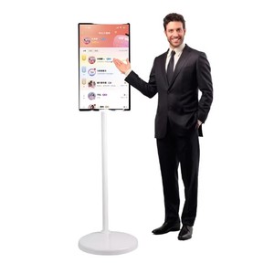 Pantalla Inteligente de 21.5 Pulgadas con Ruedas, Monitor Portátil con Batería y Soporte Ajustable para Redes Sociales y Videollamadas - Product Image 1
