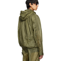 Veste à capuche à cordon élastique en nylon pour hommes coupe-vent semi-transparent pour le printemps