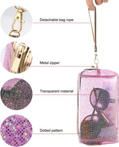Sac de toilette transparent en PVC personnalisé pour filles et femmes, sac en PVC transparent avec fermeture éclair, sac de maquillage scintillant pour voyage - Product Image 4