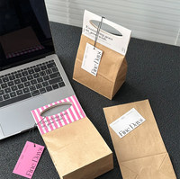 Sac d'emballage cadeau en papier kraft portable personnalisé pour biscuits, bonbons, nougat, et riz glutineux en forme de bateau