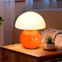 Lampe de table TSINYE avec prise US AU EU, base en céramique, lampe de chevet à intensité variable, chambre à coucher, bureau, salon, couleur orange