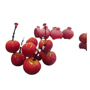 Haute qualité cerise pomme rouge verre Sculpture réaliste noël centre commercial décoration de sol élégant fibre de verre fruits pour - Product Image 2