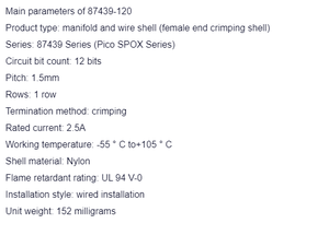 ขั้วต่อ87439 1200ชุด <span class=keywords><strong>PICO</strong></span>-SPOX 1.5มม. 12ทาง1แถว PCB ตัวเมีย - Product Image 2