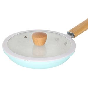 Safir gökyüzü mavi sağlıklı seramik yapışmaz tava toksik olmayan tava cam kapak ile bulaşık makinesinde yıkanabilir tencere - Product Image 2