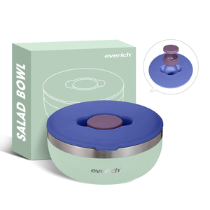 Ensaladera aislada al vacío de grado alimenticio diseñada por ODM, contenedor de acero inoxidable 304 para llevar con tapa sellada para fiambreras - Product Image 4
