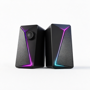 Portable 2.0 Colorful RGB <b>Lights</b> Plastic USB Powered Desktop Audio Sound <b>Gaming</b> Computer Wireless Volume Control Stereo Bass PC - Product Image 1
