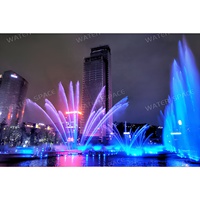 Fontaine musicale intelligente avec spectacle d'eau synchronisé et éclairage LED RGB pour aménagement de bassin extérieur