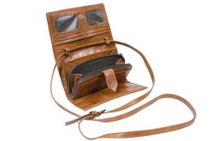 กระเป๋าหนังวัวแท้สามใบทำด้วยมือพร้อมช่องใส่เงินสดและสายรัดปรับได้แบบแฟชั่นตะวันตก - Product Image 2