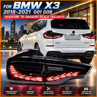 Pour BMW X3 G01 G08 2018 à 2021 : Ensemble de feux arrière à effet écaille de dragon, version noire, vente en gros, noir et rouge