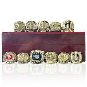 Bague de championnat des Canadiens de Montréal de la LNH, ensemble de 11 pièces, boîte de présentation en bois, qualité supérieure personnalisée, plaqué or, bijoux - Product Image 1