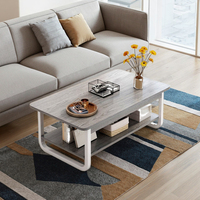 Dareko Fashion - Table basse grise de salon au design moderne, simple et unique, de haute qualité, avec rangement à 2 niveaux, gain de place