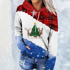 Sweats à capuche de Noël drôles pour les femmes Cute Gnomes Santa Print Pullovers Women's Basic Full Sleeve Sweaters - Product Image 4