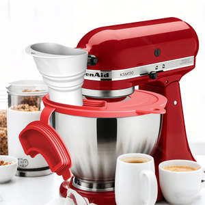 Accessoires de cuisine, protection anti-éclaboussures en silicone pour batteur <span class=keywords><strong>KitchenAid</strong></span>, couvercles de <span class=keywords><strong>bol</strong></span> pour batteur sur socle avec fenêtre de versement supplémentaire - Product Image 4
