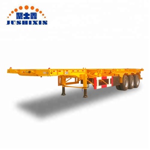 China Marca 2/3 eje 20/40/45 pies esqueleto/cama plana remolque utilidad - Product Image 1