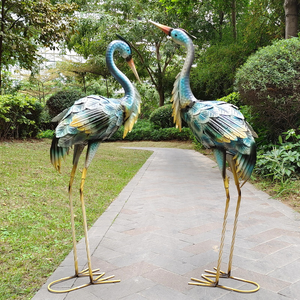 Sculptures d'oiseaux de Noël en métal en gros, grandes décorations de <span class=keywords><strong>jardin</strong></span>, style Art Déco, faites à la main, finition peinte imperméable, ornements de <span class=keywords><strong>jardin</strong></span> sur mesure - Product Image 4