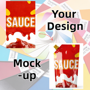 Sachets personnalisés de 150 ml <span class=keywords><strong>pour</strong></span> sauce pommes de terre, jus et liquides, avec bec verseur, qualité alimentaire, pochette souple verticale <span class=keywords><strong>pour</strong></span> sauces et boissons - Product Image 4
