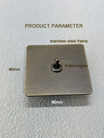 Interrupteur à bascule double pôle série TEP, style rétro, acier inoxydable, norme britannique, universel européen, 10A 250V 86 maison