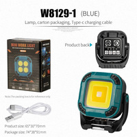 Lampe de camping LED COB multifonctionnelle rechargeable, lampe de travail d'urgence magnétique, source d'alimentation CC pour réparation automobile, IP65, multicolore, ABS