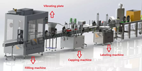 Remplissage automatique de liquide huile végétale/sauce/confiture bouteilles bocaux remplissage capsulage ligne de production d'étiquetage